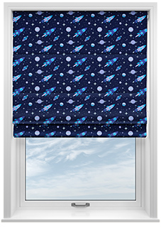 Rocket Adventure, Astral Blue - Roman Blind